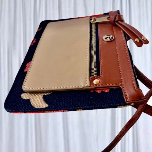 Crossbody Handbag Linen + Leather Skinny SPARTINA Daufuskie Island - Picture 7 of 13